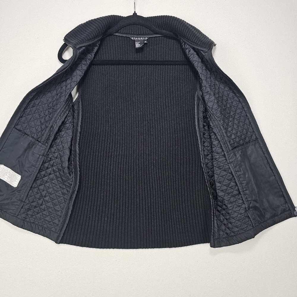Spanner Quilted and Rib Knit Vest Black Size Medium - Picture 7 of 10